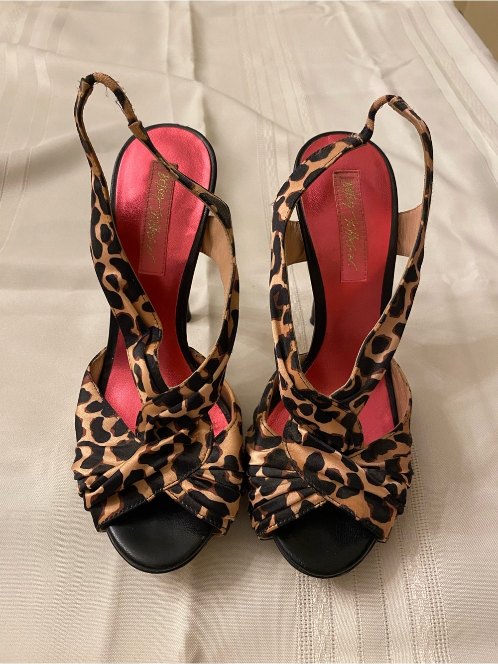 Betsey Johnson Leopard Print Slingback Heels